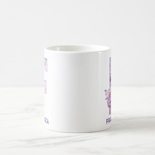 Personalisiert Lilac Fairy Monogram F Kaffeetasse (Mittel)