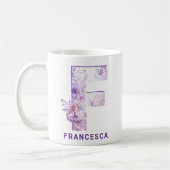 Personalisiert Lilac Fairy Monogram F Kaffeetasse (Links)