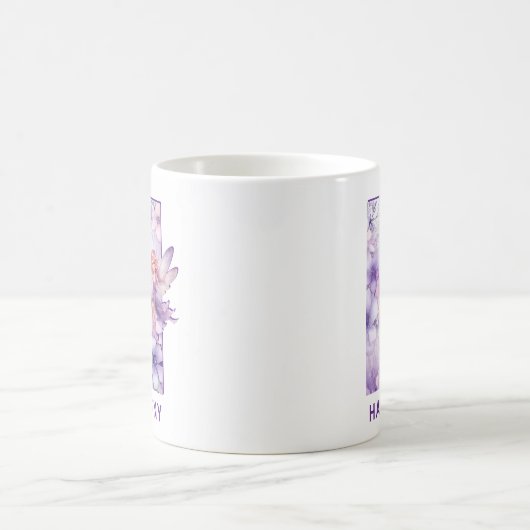 Personalisiert Lilac Fairy Monogram H Kaffeetasse (Mittel)