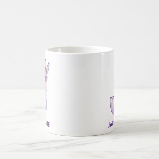 Personalisiert Lilac Fairy Monogram J Kaffeetasse (Mittel)