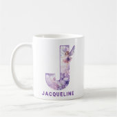 Personalisiert Lilac Fairy Monogram J Kaffeetasse (Links)