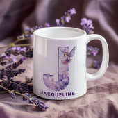 Personalisiert Lilac Fairy Monogram J Kaffeetasse