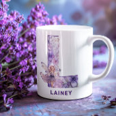 Personalisiert Lilac Fairy Monogram L Kaffeetasse