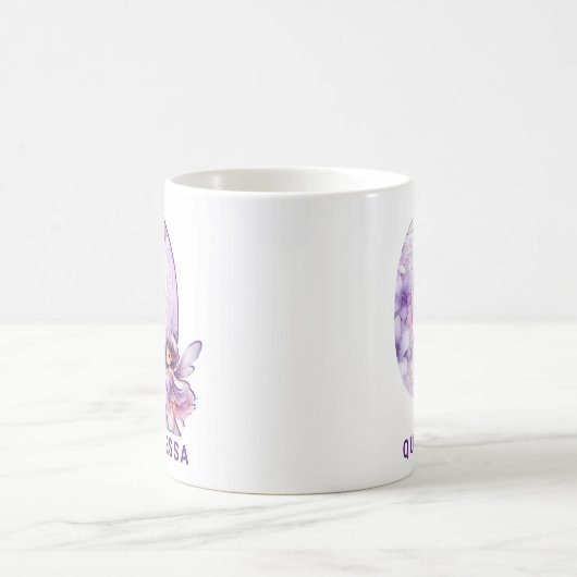 Personalisiert Lilac Fairy Monogram Q Kaffeetasse (Mittel)