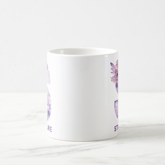 Personalisiert Lilac Fairy Monogram S Kaffeetasse (Mittel)