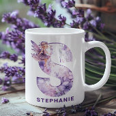 Personalisiert Lilac Fairy Monogram S Kaffeetasse
