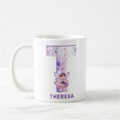 Personalisiert Lilac Fairy Monogram T Kaffeetasse (Links)