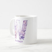 Personalisiert Lilac Fairy Monogram W Kaffeetasse (Vorderseite Links)