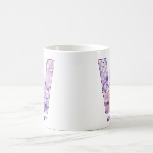 Personalisiert Lilac Fairy Monogram W Kaffeetasse (Mittel)