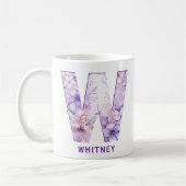 Personalisiert Lilac Fairy Monogram W Kaffeetasse (Links)