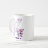 Personalisiert Lilac Fairy Monogram X Kaffeetasse (Vorderseite Links)