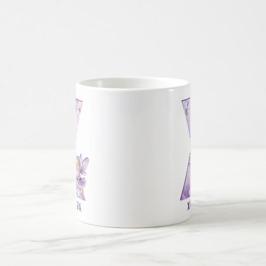 Personalisiert Lilac Fairy Monogram X Kaffeetasse (Mittel)