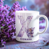 Personalisiert Lilac Fairy Monogram X Kaffeetasse