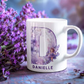 Personalisiert Lilac Fairy Monogramm D Kaffeetasse