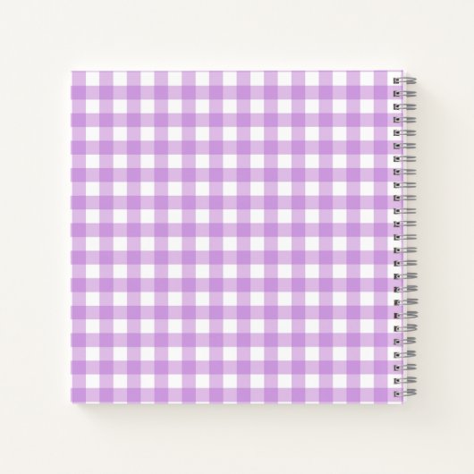 Personalisiert Lilac Gingham Kariertes Musterrezep Notizblock (Rückseite)