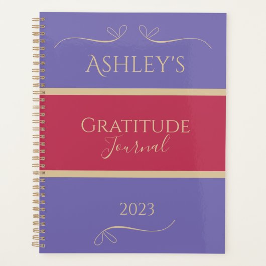 Personalisiert Lilac Gold Modern DankJournal Planer (Vorderseite)