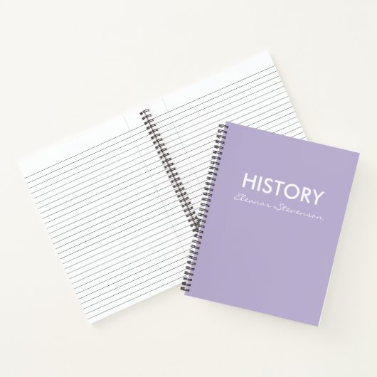 Personalisiert Lilac Lavender History Class-Notebo Notizblock (Innenseite)