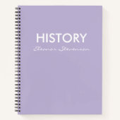 Personalisiert Lilac Lavender History Class-Notebo Notizblock (Vorderseite)