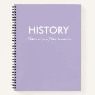 Personalisiert Lilac Lavender History Class-Notebo Notizblock