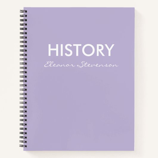 Personalisiert Lilac Lavender History Class-Notebo Notizblock (Vorderseite)