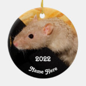 Personalisiert Lilac Mink Extravagant Pet Rat Keramik Ornament (Hinten)