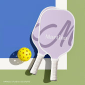 Personalisiert Lilac Monogram Initial Pickleball Schläger