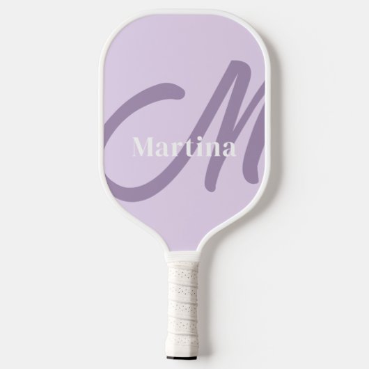 Personalisiert Lilac Monogram Initial Pickleball Schläger (Rückseite)
