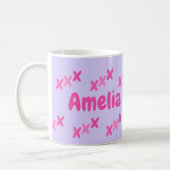 Personalisiert Lilac Pink Kisses Kaffeetasse (Links)