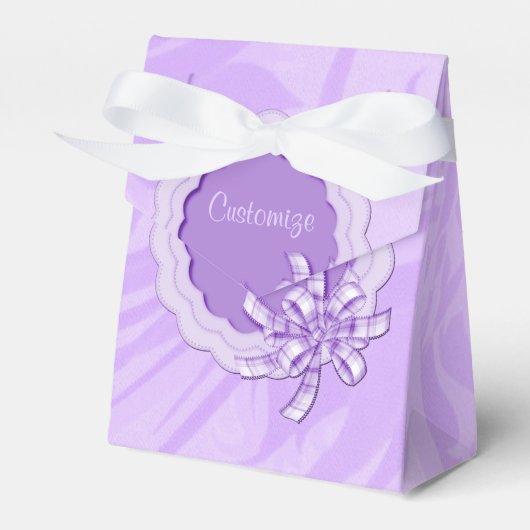 Personalisiert Lilac Scalloped Frame Favor Box Geschenkschachtel (Vorderseite)