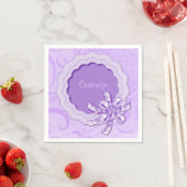 Personalisiert Lilac Scalloped Frame Napkins Serviette (Beispiel)