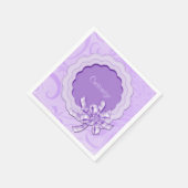 Personalisiert Lilac Scalloped Frame Napkins Serviette (Ecke)