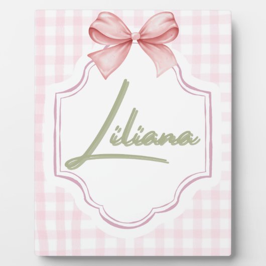 Personalisiert Liliana Baby Girl Kinderzimmer Bow& Fotoplatte (Vorderseite)