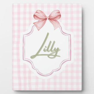 Personalisiert Lilly Baby Girl Kinderzimmer Bow&Gi Fotoplatte