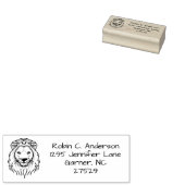 Personalisiert Line Art Lion Head Rücksendeadresse Gummistempel (Stempel)