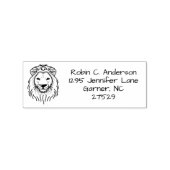 Personalisiert Line Art Lion Head Rücksendeadresse Gummistempel (Prägung)