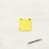 Personalisiert-Lined-Schule Gelb Nachhinweise Post-it Klebezettel (Auf Schreibtisch)