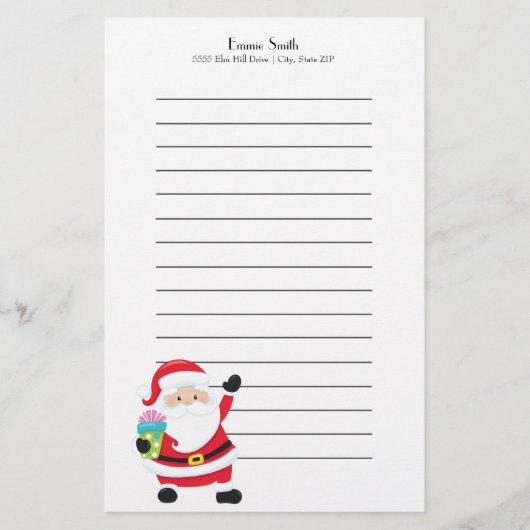 Personalisiert Lined Weihnachtsgeschosse Briefpapier (Vorderseite)
