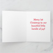 Personalisiert Lion 1. Christmas Baby Boy Blue Karte (Innenseite)