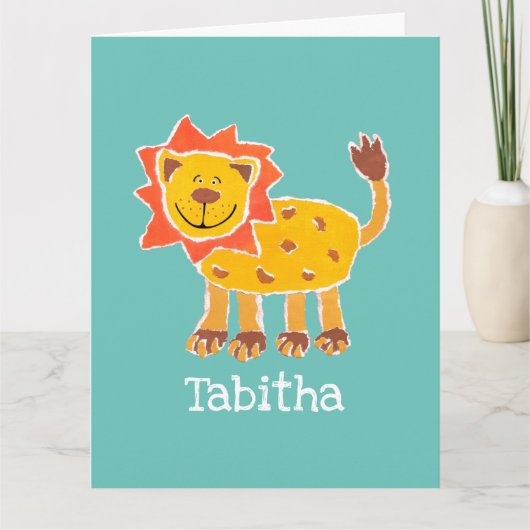 Personalisiert Lion Collage Print Birthday Card Karte (Vorderseite)