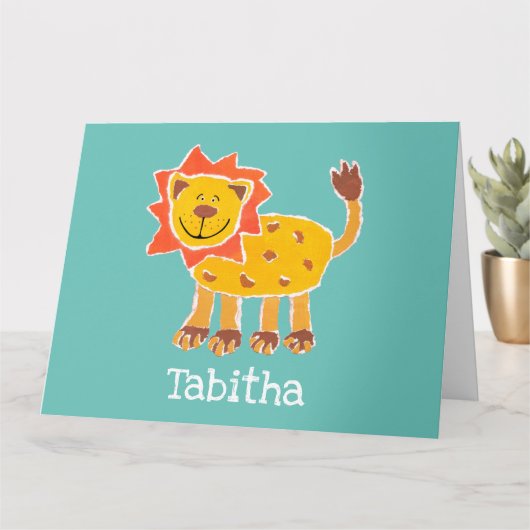 Personalisiert Lion Collage Print Birthday Card Karte (Kleine Pflanze)