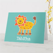 Personalisiert Lion Collage Print Birthday Card Karte (Gelbe Blume)