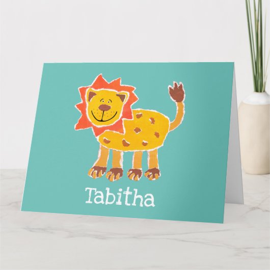 Personalisiert Lion Collage Print Birthday Card Karte (Vorderseite)