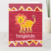 Personalisiert Lion Collage Print Birthday Card Karte (Vorderseite)