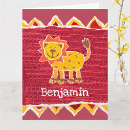 Personalisiert Lion Collage Print Birthday Card Karte