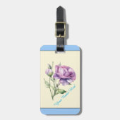 Personalisiert Lisianthus Blue Gepäcktag Gepäckanhänger (Vorderseite vertikal)