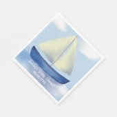 Personalisiert Little Blue Sailboat Baby Dusche Serviette (Ecke)