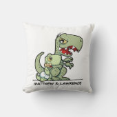 Personalisiert Little Brother T-Rex Dinosauriernam Kissen (Vorderseite)