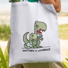 Personalisiert Little Brother T-Rex Dinosauriernam Tragetasche