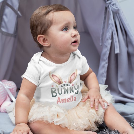 Personalisiert Little Bunny Individuelle Name Nied Baby Strampler