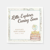 Personalisiert Little Explorer Kinderdusche Napkin Serviette (Vorderseite)